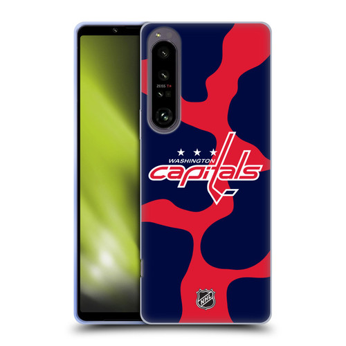 NHL Washington Capitals Cow Pattern Soft Gel Case for Sony Xperia 1 IV