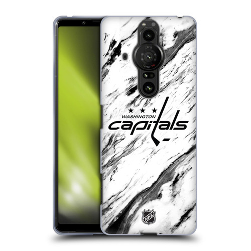 NHL Washington Capitals Marble Soft Gel Case for Sony Xperia Pro-I
