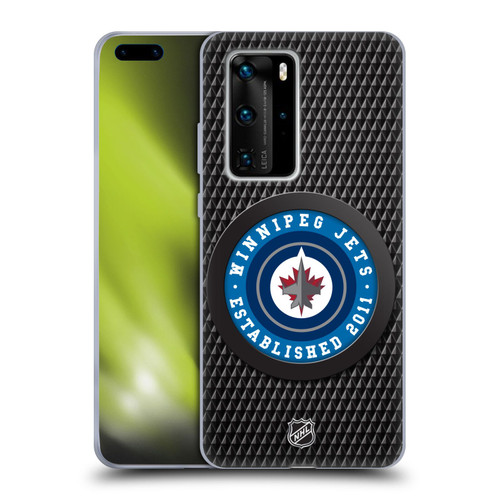 NHL Winnipeg Jets Puck Texture Soft Gel Case for Huawei P40 Pro / P40 Pro Plus 5G