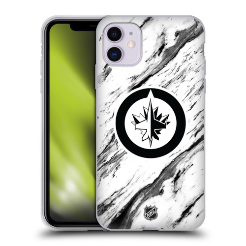 NHL Winnipeg Jets Marble Soft Gel Case for Apple iPhone 11