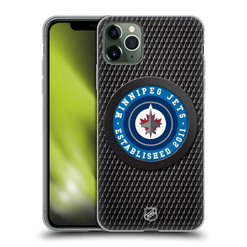 NHL Winnipeg Jets Puck Texture Soft Gel Case for Apple iPhone 11 Pro Max