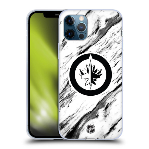NHL Winnipeg Jets Marble Soft Gel Case for Apple iPhone 12 / iPhone 12 Pro