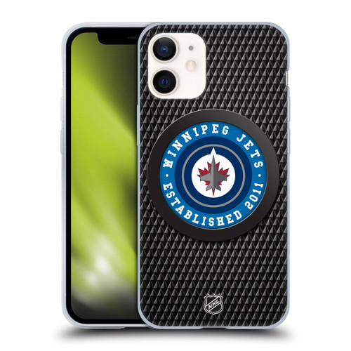 NHL Winnipeg Jets Puck Texture Soft Gel Case for Apple iPhone 12 Mini