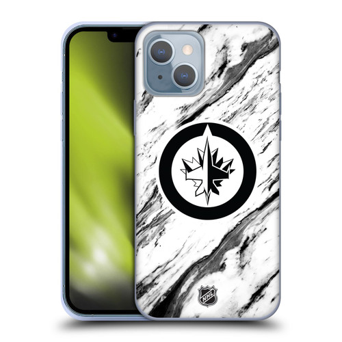 NHL Winnipeg Jets Marble Soft Gel Case for Apple iPhone 14