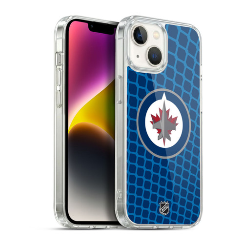 NHL Winnipeg Jets Net Pattern Soft Gel Case for Apple iPhone 14