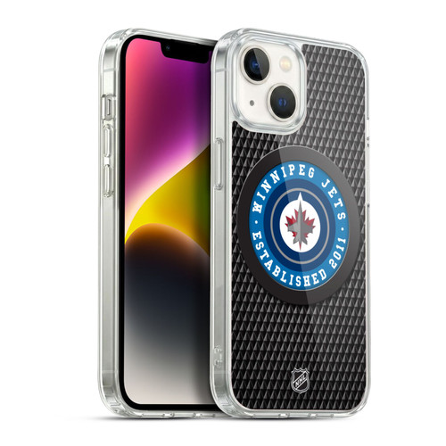 NHL Winnipeg Jets Puck Texture Soft Gel Case for Apple iPhone 14