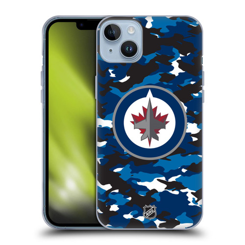 NHL Winnipeg Jets Camouflage Soft Gel Case for Apple iPhone 14 Plus
