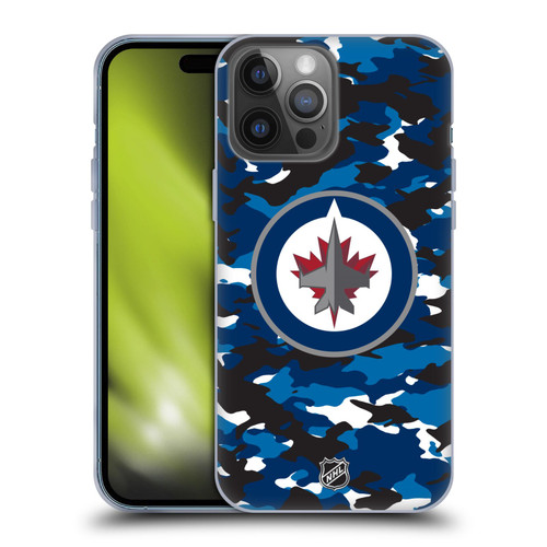NHL Winnipeg Jets Camouflage Soft Gel Case for Apple iPhone 14 Pro Max