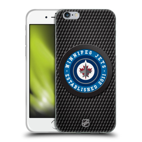 NHL Winnipeg Jets Puck Texture Soft Gel Case for Apple iPhone 6 / iPhone 6s