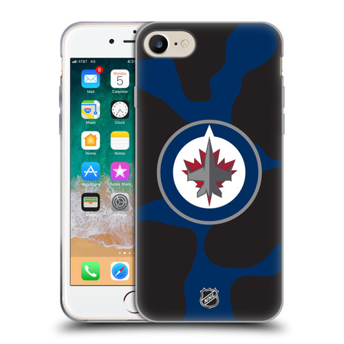 NHL Winnipeg Jets Cow Pattern Soft Gel Case for Apple iPhone 7 / 8 / SE 2020 & 2022