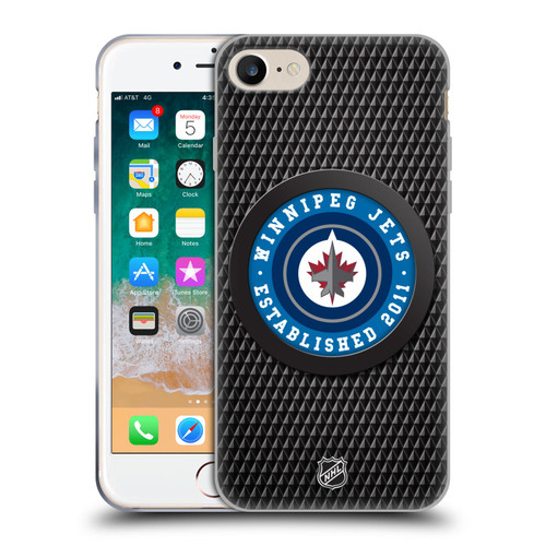 NHL Winnipeg Jets Puck Texture Soft Gel Case for Apple iPhone 7 / 8 / SE 2020 & 2022