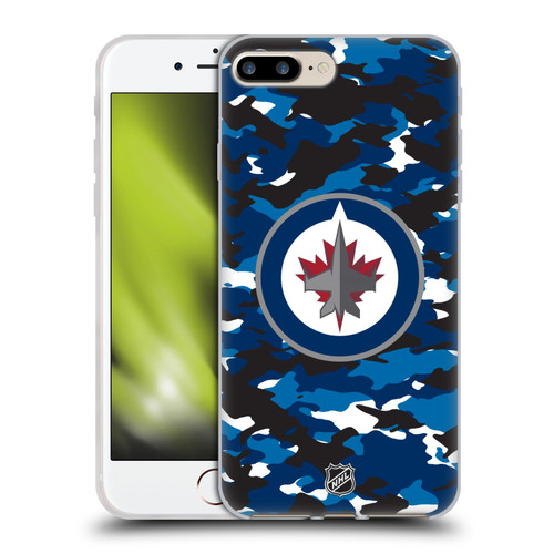 NHL Winnipeg Jets Camouflage Soft Gel Case for Apple iPhone 7 Plus / iPhone 8 Plus