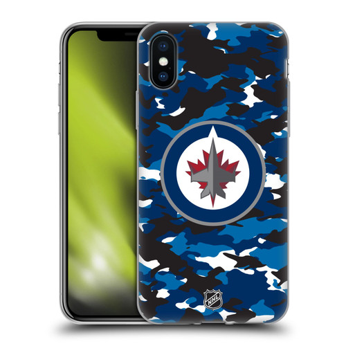 NHL Winnipeg Jets Camouflage Soft Gel Case for Apple iPhone X / iPhone XS