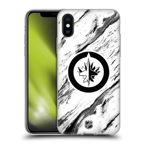 NHL Winnipeg Jets Marble Soft Gel Case for Apple iPhone X / iPhone XS