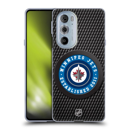 NHL Winnipeg Jets Puck Texture Soft Gel Case for Motorola Edge X30