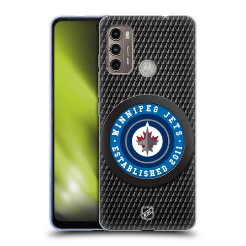 NHL Winnipeg Jets Puck Texture Soft Gel Case for Motorola Moto G60 / Moto G40 Fusion