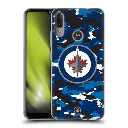 NHL Winnipeg Jets Camouflage Soft Gel Case for Motorola Moto E6 Plus