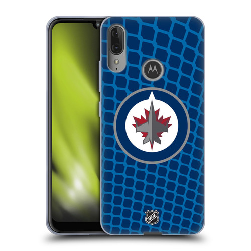 NHL Winnipeg Jets Net Pattern Soft Gel Case for Motorola Moto E6 Plus