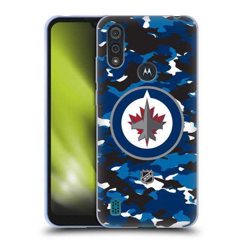 NHL Winnipeg Jets Camouflage Soft Gel Case for Motorola Moto E6s (2020)