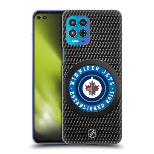 NHL Winnipeg Jets Puck Texture Soft Gel Case for Motorola Moto G100