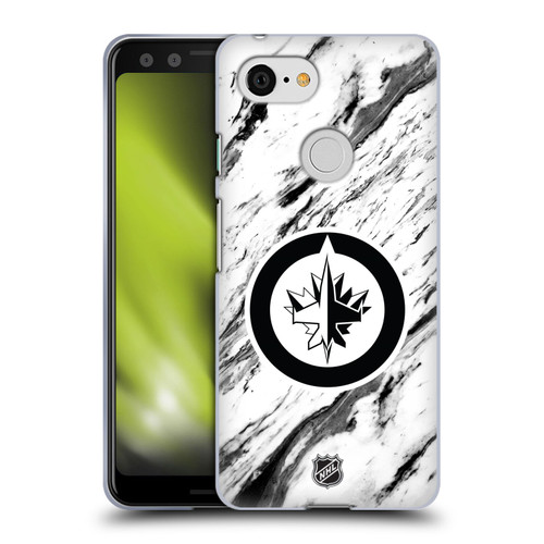 NHL Winnipeg Jets Marble Soft Gel Case for Google Pixel 3