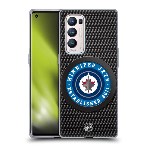 NHL Winnipeg Jets Puck Texture Soft Gel Case for OPPO Find X3 Neo / Reno5 Pro+ 5G