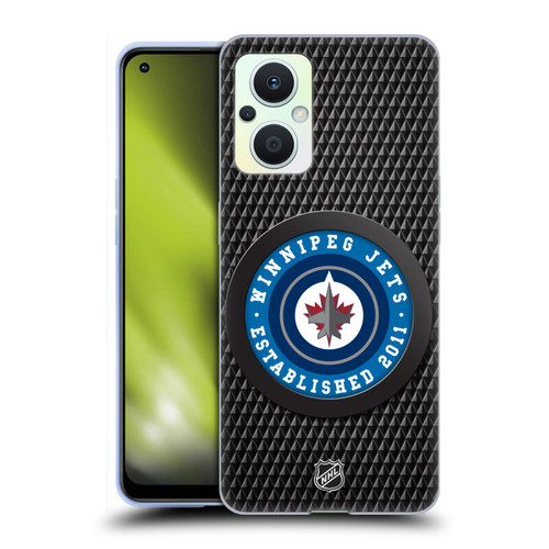 NHL Winnipeg Jets Puck Texture Soft Gel Case for OPPO Reno8 Lite