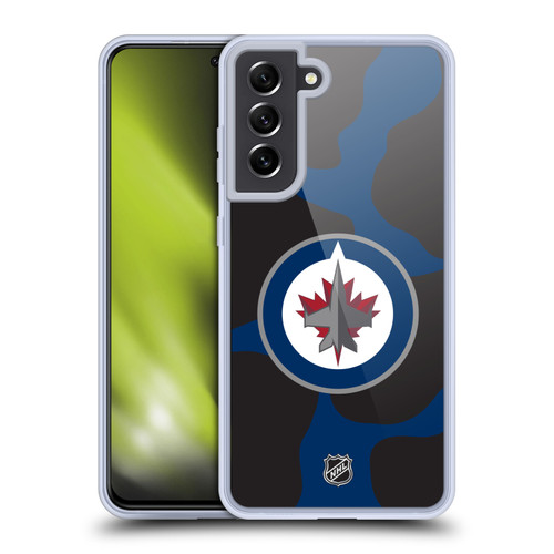 NHL Winnipeg Jets Cow Pattern Soft Gel Case for Samsung Galaxy S21 FE 5G