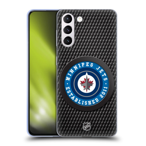 NHL Winnipeg Jets Puck Texture Soft Gel Case for Samsung Galaxy S21+ 5G