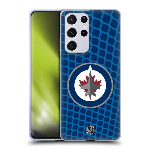 NHL Winnipeg Jets Net Pattern Soft Gel Case for Samsung Galaxy S21 Ultra 5G