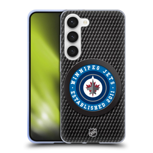 NHL Winnipeg Jets Puck Texture Soft Gel Case for Samsung Galaxy S23 5G