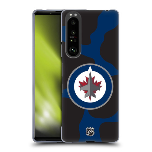 NHL Winnipeg Jets Cow Pattern Soft Gel Case for Sony Xperia 1 III