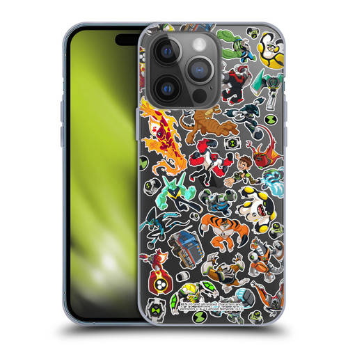Ben 10: Animated Series Graphics Alien Pattern Soft Gel Case for Apple iPhone 14 Pro