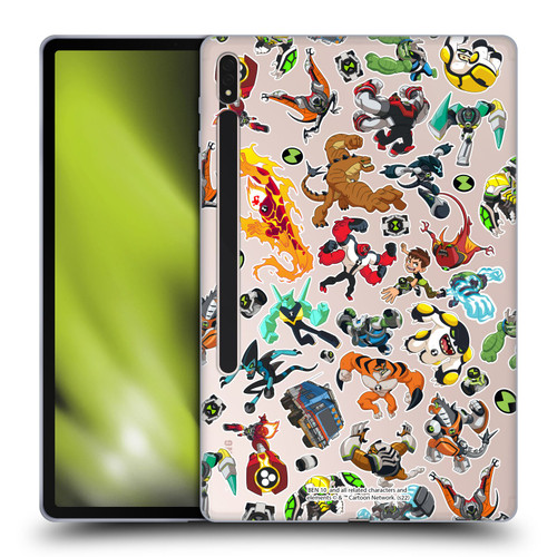 Ben 10: Animated Series Graphics Alien Pattern Soft Gel Case for Samsung Galaxy Tab S8 Plus