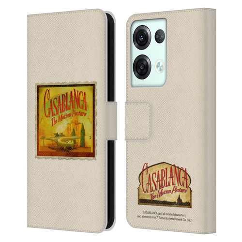 Casablanca Graphics Poster Leather Book Wallet Case Cover For OPPO Reno8 Pro