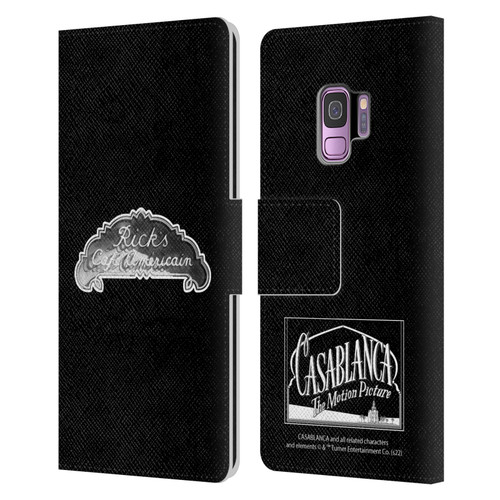 Casablanca Graphics Rick's Cafe Leather Book Wallet Case Cover For Samsung Galaxy S9