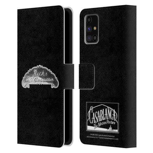 Casablanca Graphics Rick's Cafe Leather Book Wallet Case Cover For Samsung Galaxy M31s (2020)