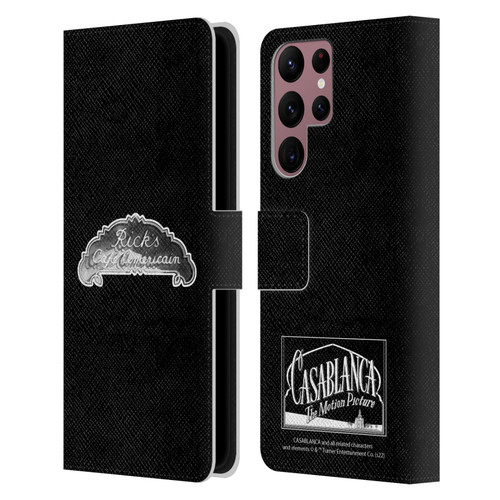 Casablanca Graphics Rick's Cafe Leather Book Wallet Case Cover For Samsung Galaxy S22 Ultra 5G