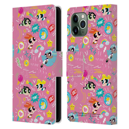 The Powerpuff Girls Graphics Icons Leather Book Wallet Case Cover For Apple iPhone 11 Pro