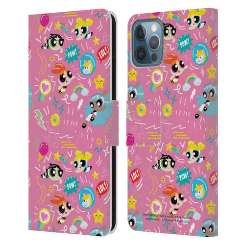 The Powerpuff Girls Graphics Icons Leather Book Wallet Case Cover For Apple iPhone 12 / iPhone 12 Pro
