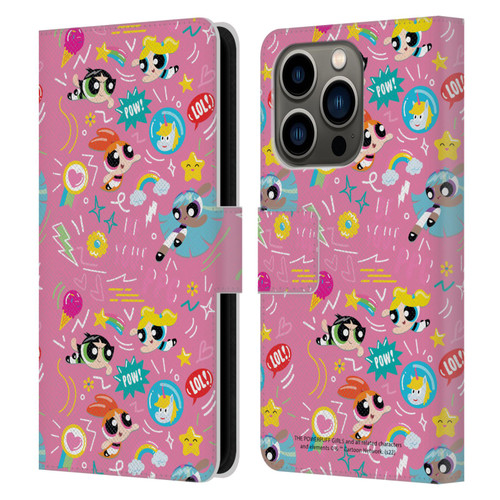 The Powerpuff Girls Graphics Icons Leather Book Wallet Case Cover For Apple iPhone 14 Pro