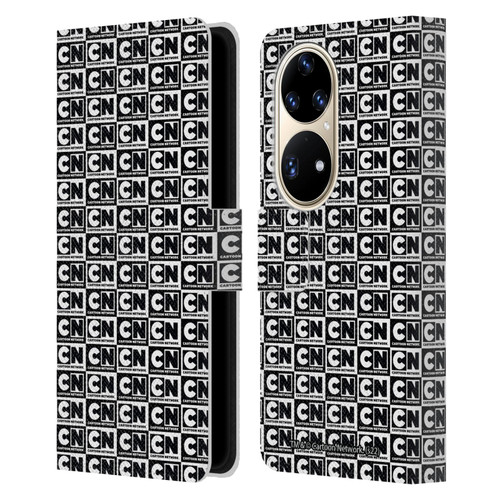 Cartoon Network Logo Pattern Leather Book Wallet Case Cover For Huawei P50 Pro