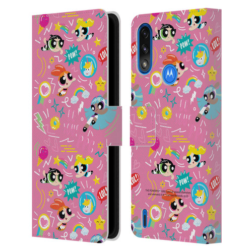 The Powerpuff Girls Graphics Icons Leather Book Wallet Case Cover For Motorola Moto E7 Power / Moto E7i Power