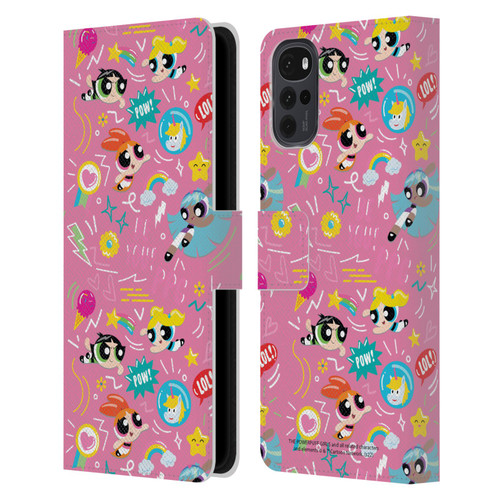 The Powerpuff Girls Graphics Icons Leather Book Wallet Case Cover For Motorola Moto G22
