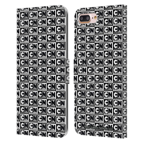 Cartoon Network Logo Pattern Leather Book Wallet Case Cover For Apple iPhone 7 Plus / iPhone 8 Plus