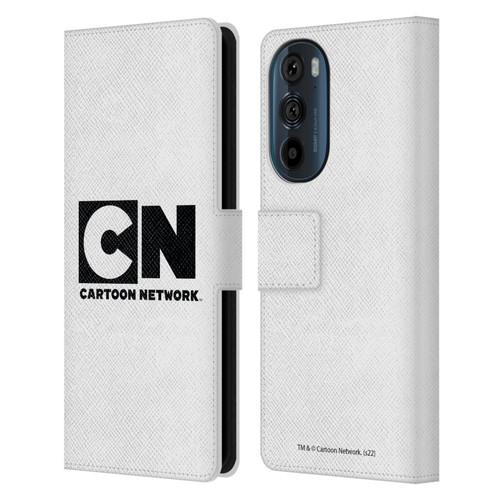 Cartoon Network Logo Plain Leather Book Wallet Case Cover For Motorola Edge 30