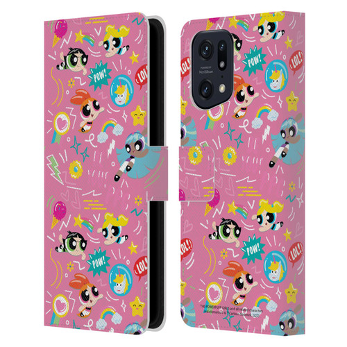The Powerpuff Girls Graphics Icons Leather Book Wallet Case Cover For OPPO Find X5