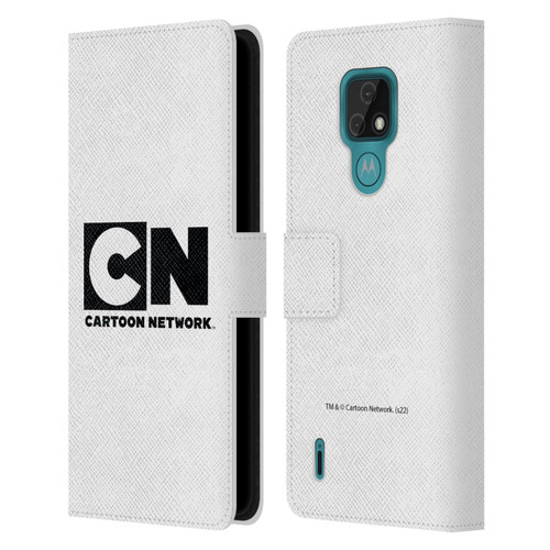Cartoon Network Logo Plain Leather Book Wallet Case Cover For Motorola Moto E7