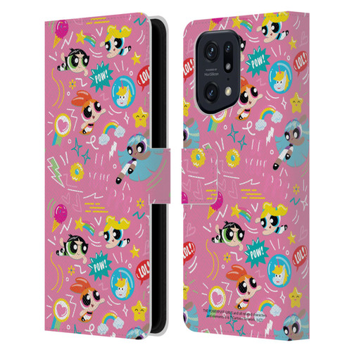 The Powerpuff Girls Graphics Icons Leather Book Wallet Case Cover For OPPO Find X5 Pro