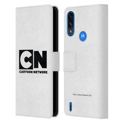 Cartoon Network Logo Plain Leather Book Wallet Case Cover For Motorola Moto E7 Power / Moto E7i Power